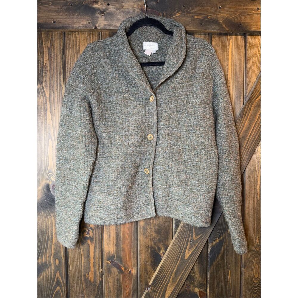 VTG Chessy Lewis Wool Button Front Cardigan Shawl Sweater